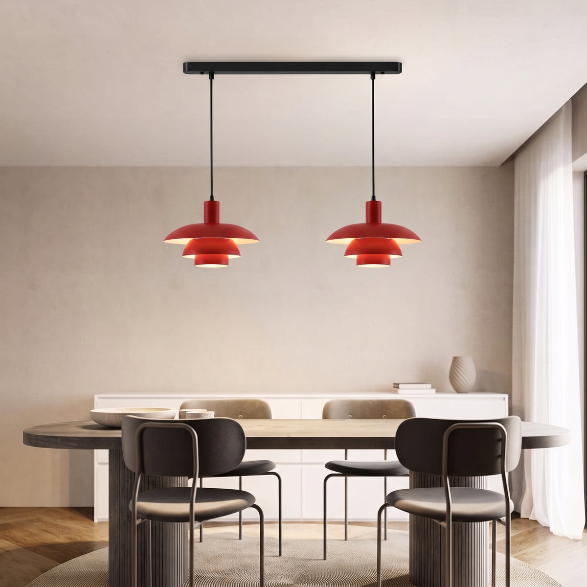 Lámpara colgante Irda de estilo danés de 2 luces