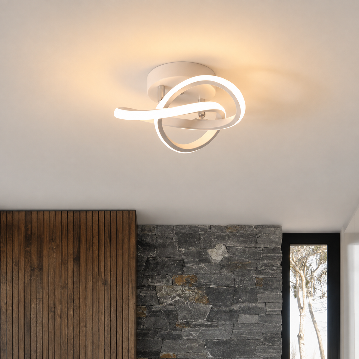 Harure hvid loftslampe med dæmpbar fjernbetjening