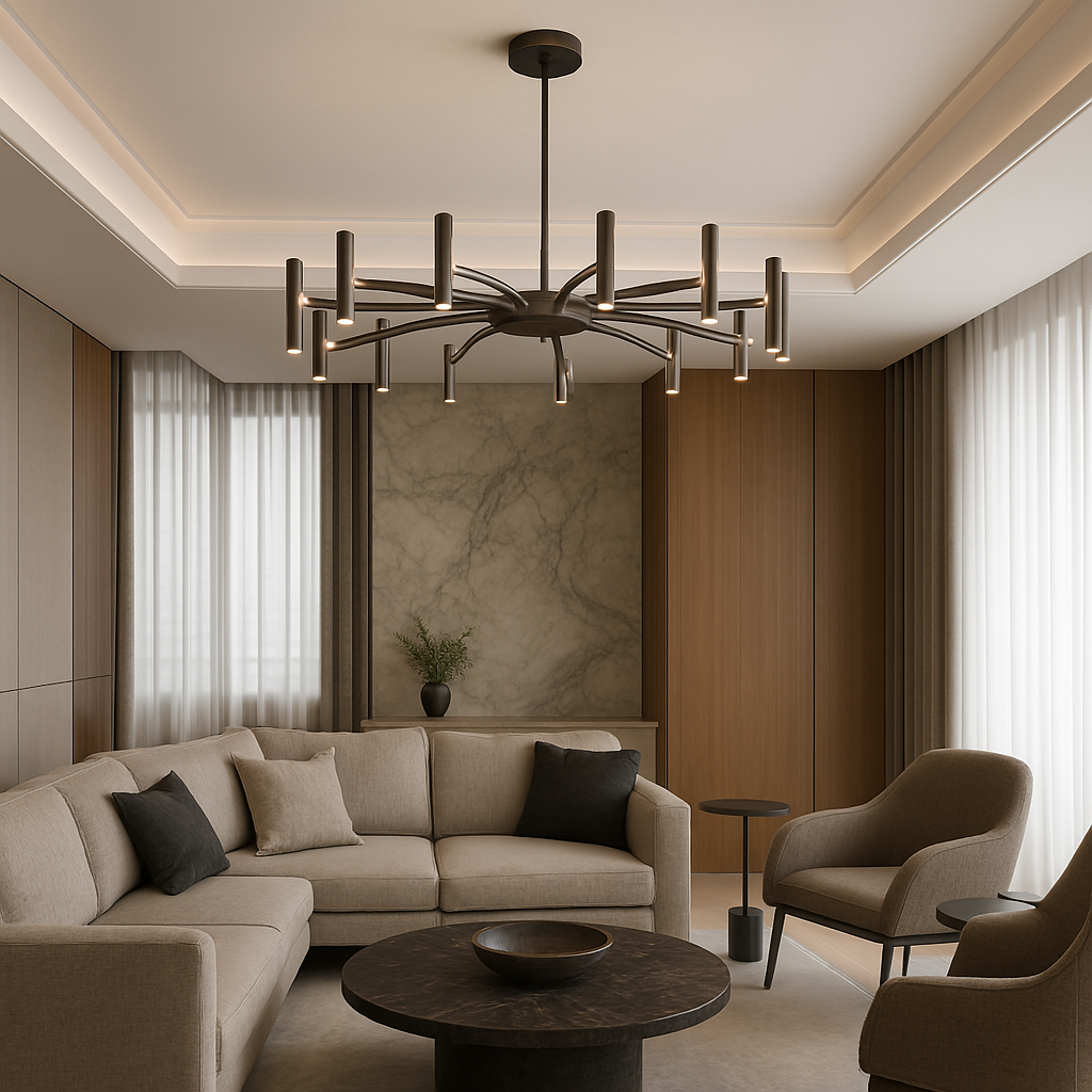 Moderne lysekrone med 12 lys