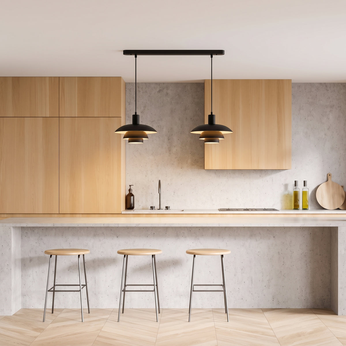 Lámpara colgante Irda de estilo danés de 2 luces