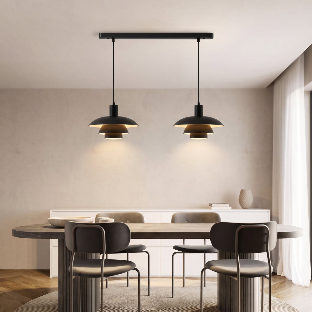 Lámpara colgante Irda de estilo danés de 2 luces