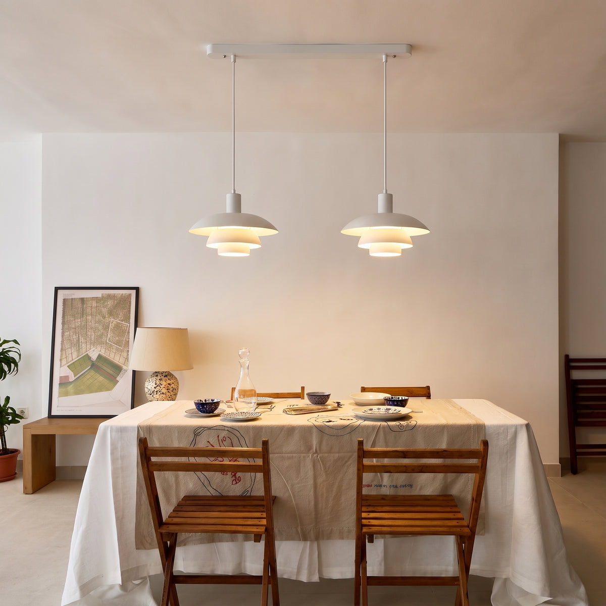 Lámpara colgante Irda de estilo danés de 2 luces