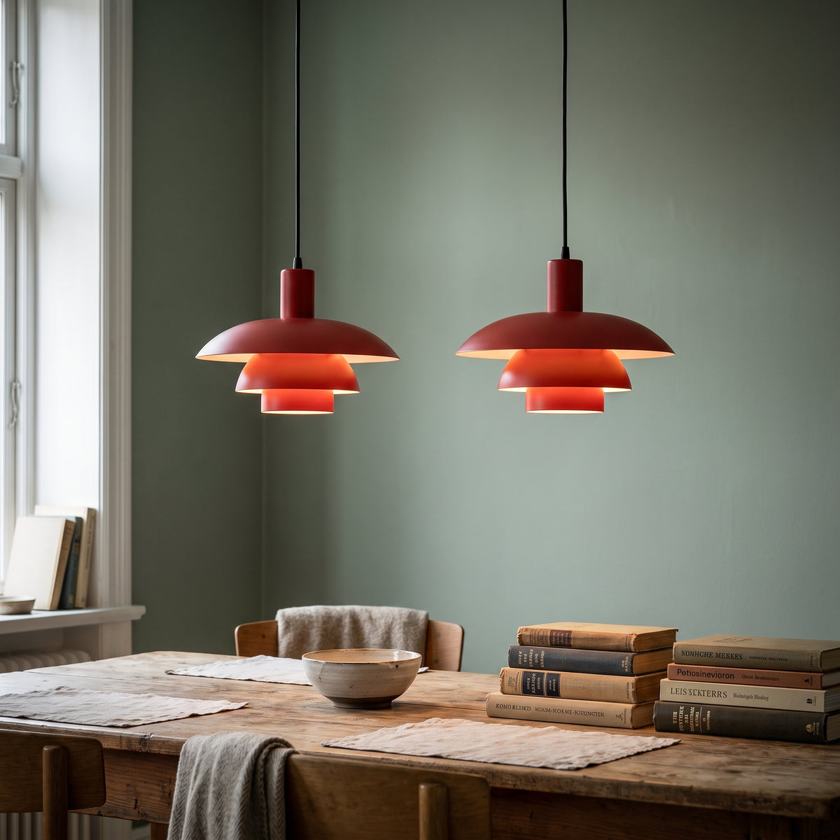 Lámpara colgante Irda de estilo danés de 2 luces