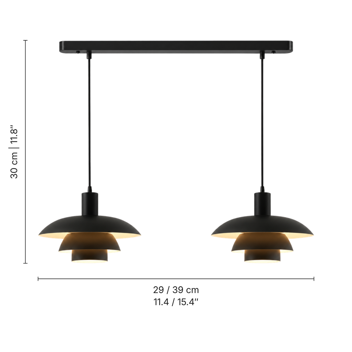 Lámpara colgante Irda de estilo danés de 2 luces