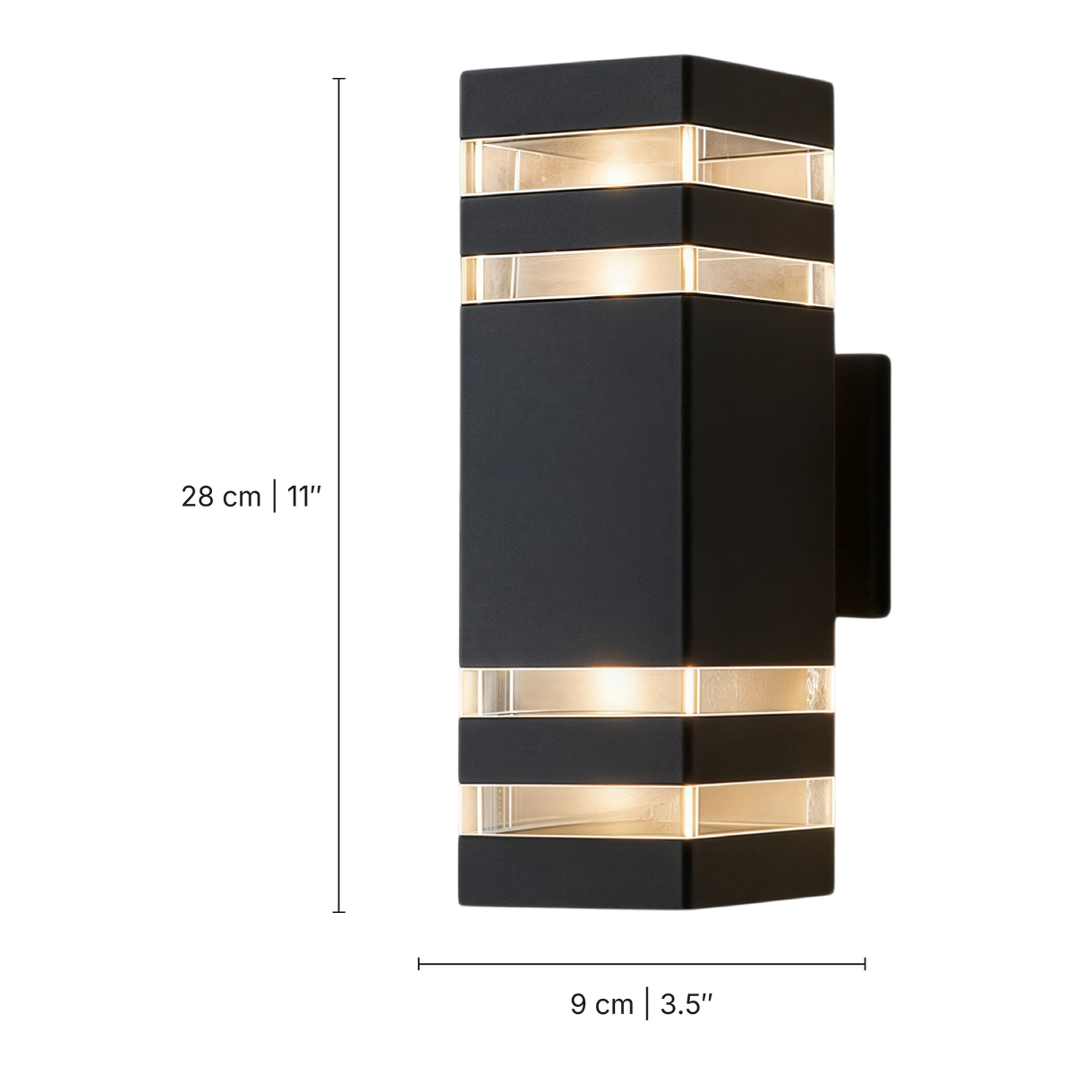 2-way Outdoor Wall Light dimensions