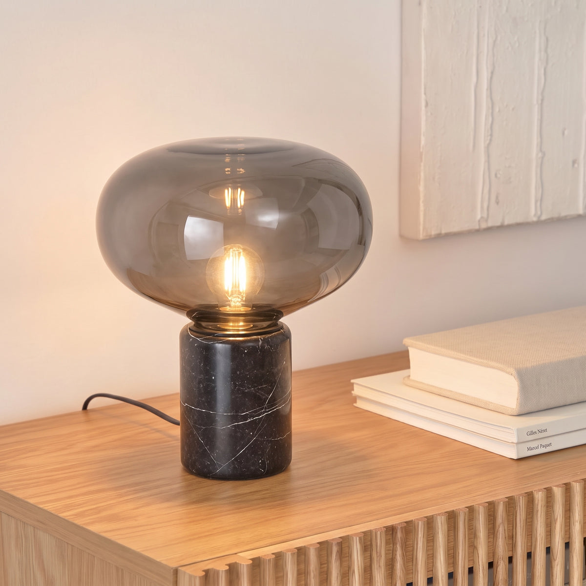 Avorio Black Marble Glass Table Lamp