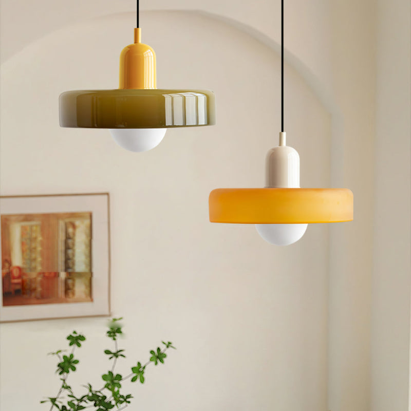 Bauhaus Colored Glass Pendant Light