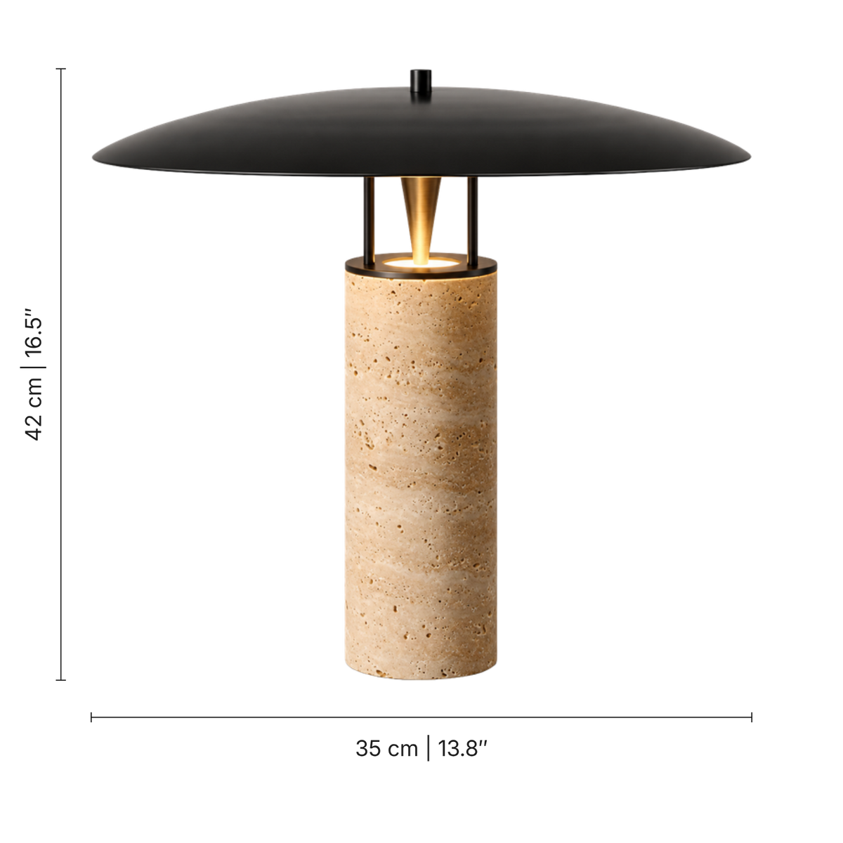Calypso bordlampe i travertin