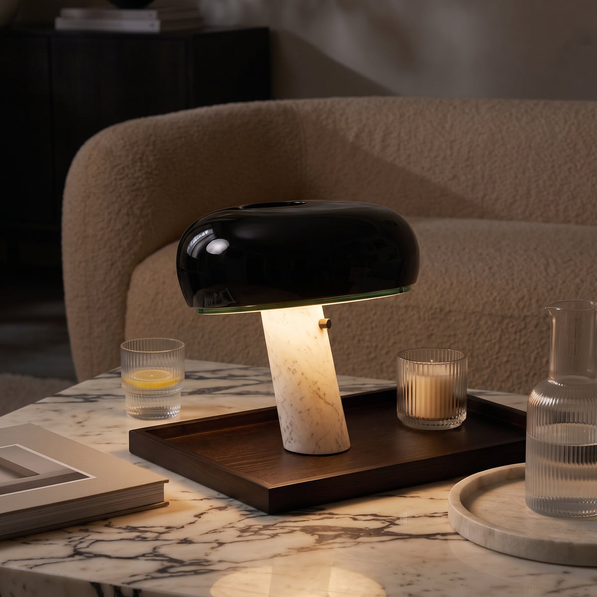Cupola White Marble Table Lamp