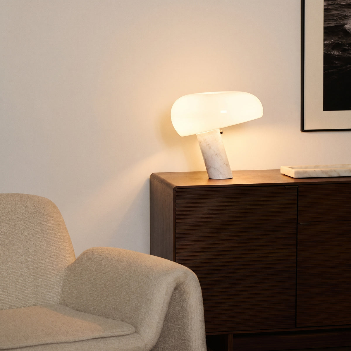 Cupola White Marble Table Lamp