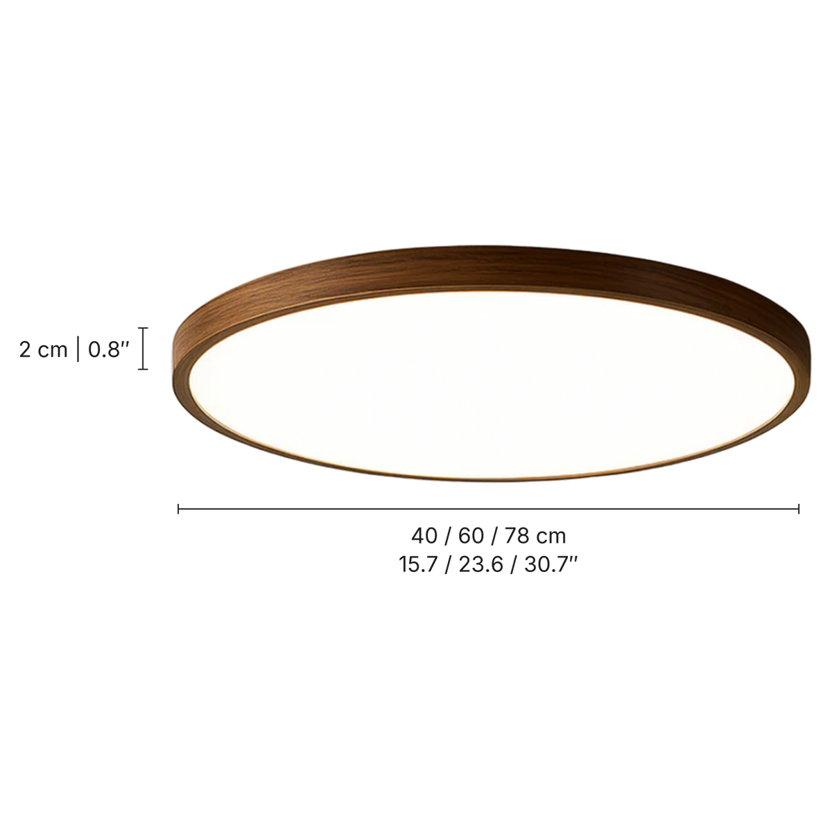 Dark Wood Grain Ceiling Light dimensions