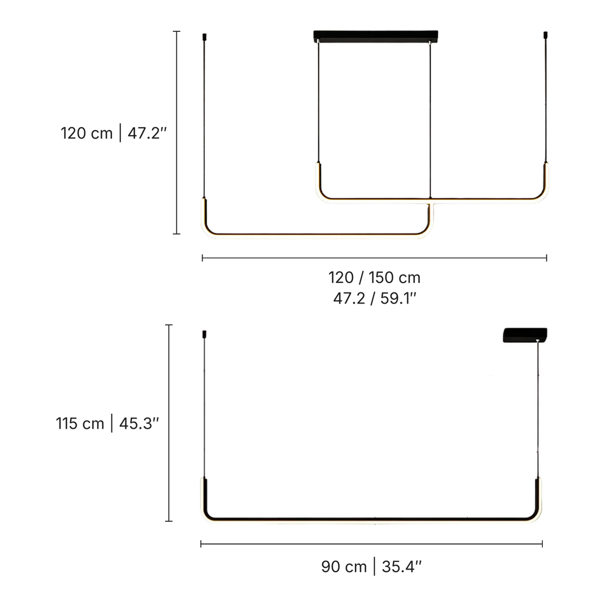 Dumont Bar Pendant Light dimensions