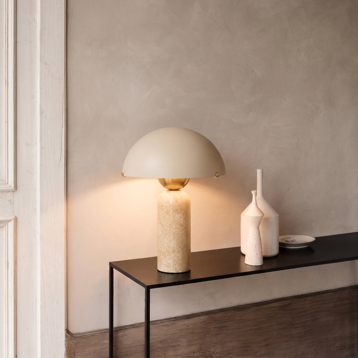 Lampada da tavolo a fungo Fiora in marmo