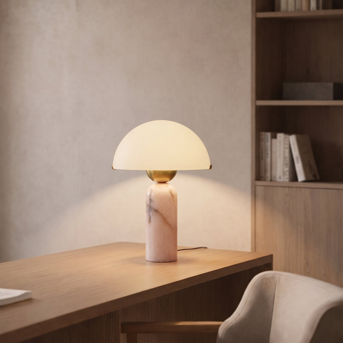 Lampada da tavolo a fungo Fiora in marmo