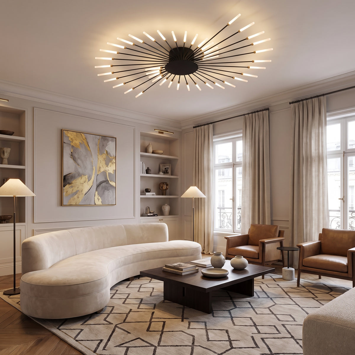 Firework Ceiling Light With Remote Dimmer