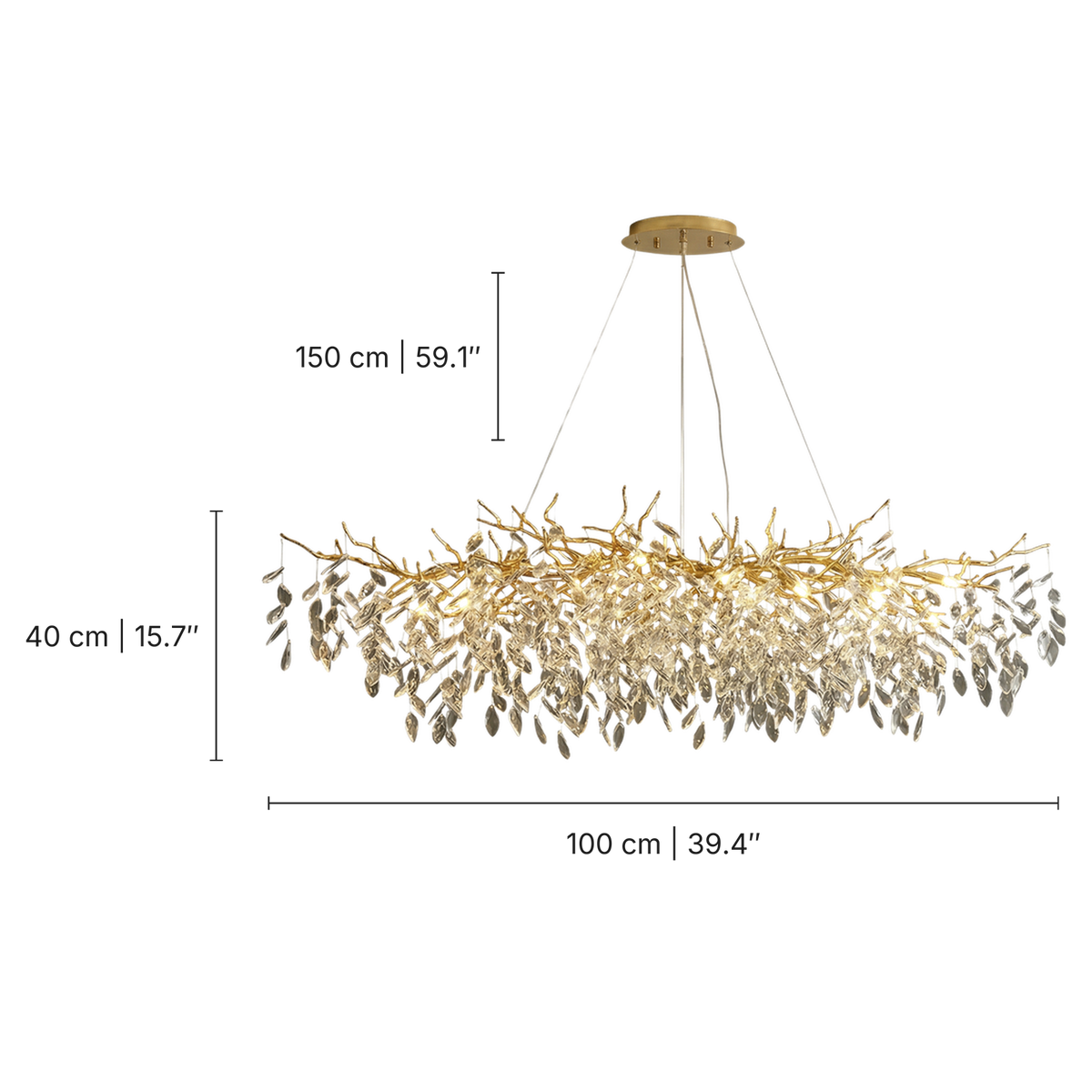 French Style Glass Chandelier dimensions