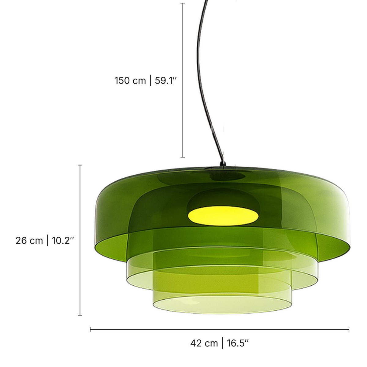 Glas-Pendelleuchte: Abmessungen