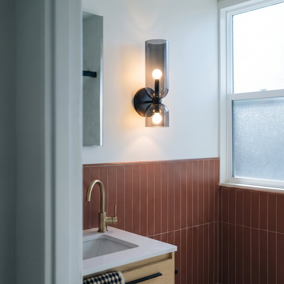 Glass Up And Down Wall Light