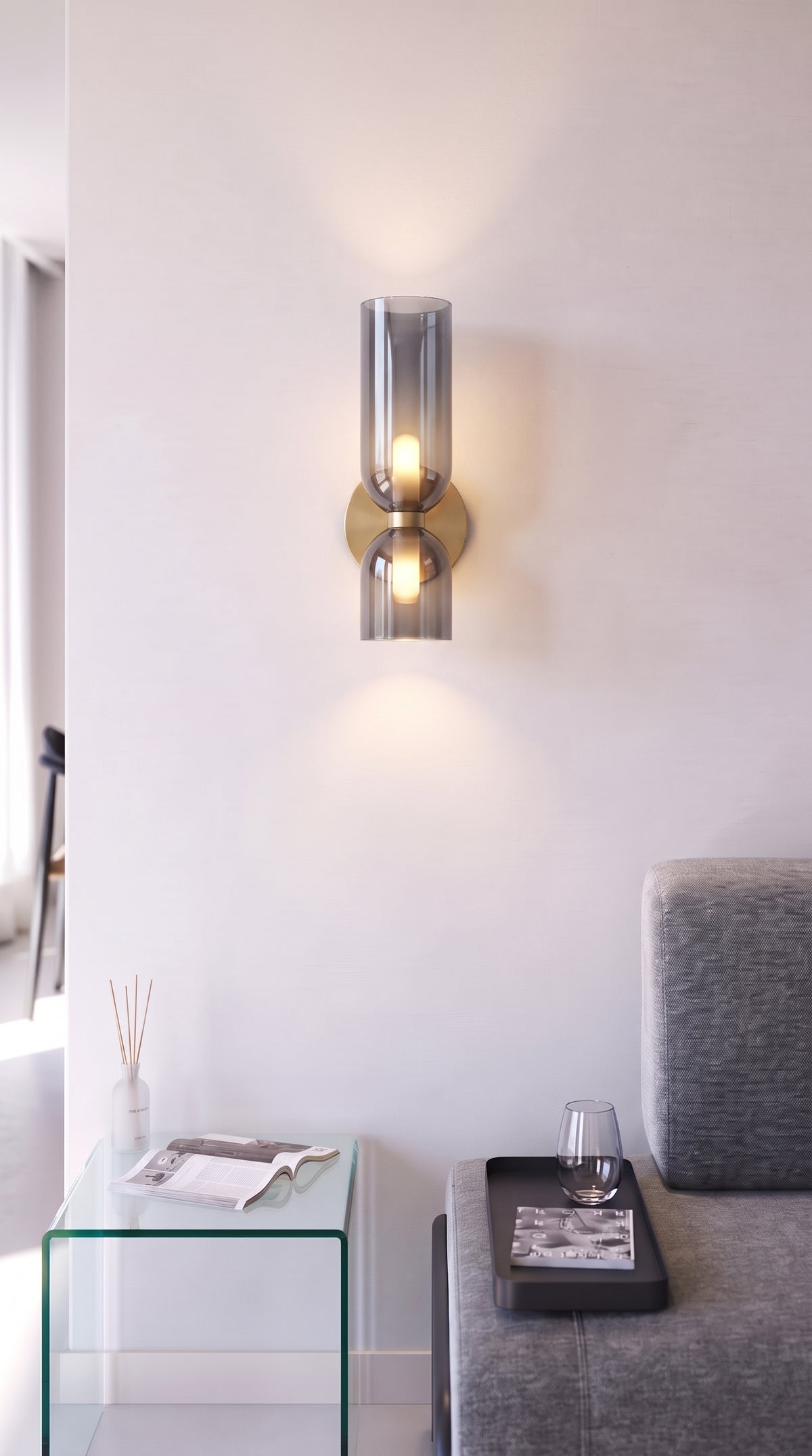 Glass Up And Down Wall Light