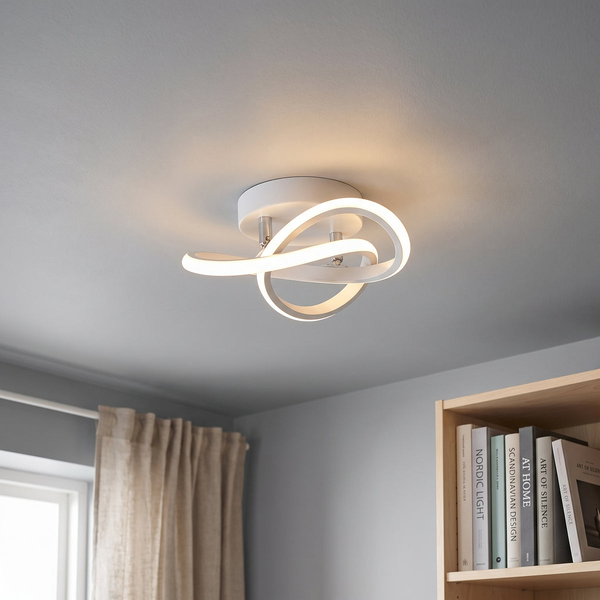 Harure hvid loftslampe med dæmpbar fjernbetjening