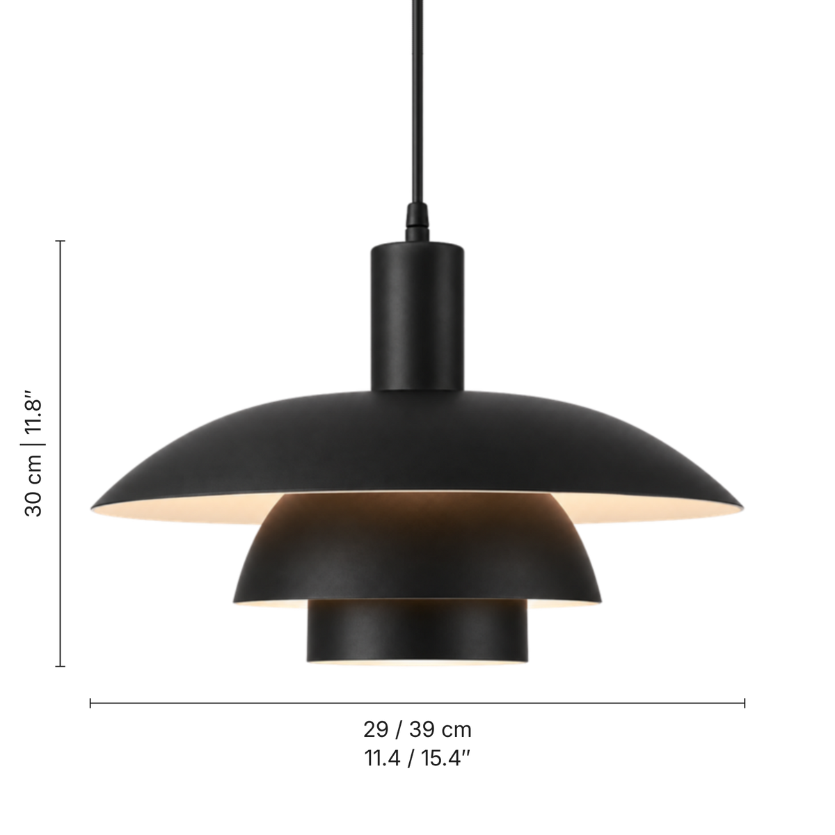 Irda's Danish Style Pendant Light size drawing