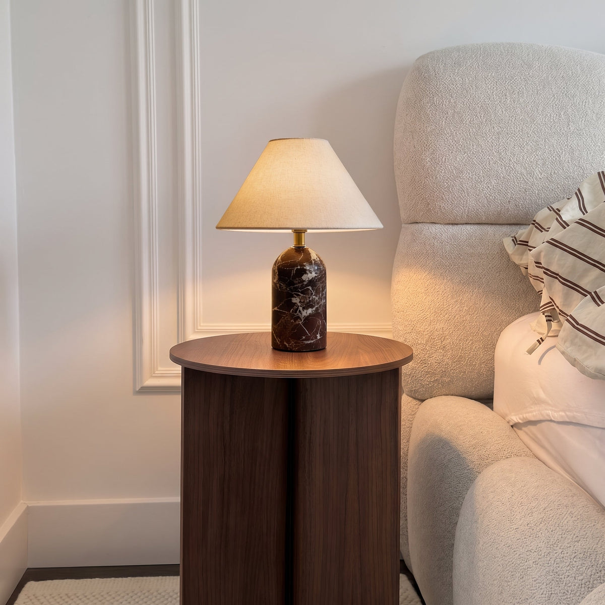 Isa Marble and Silk Table Lamp