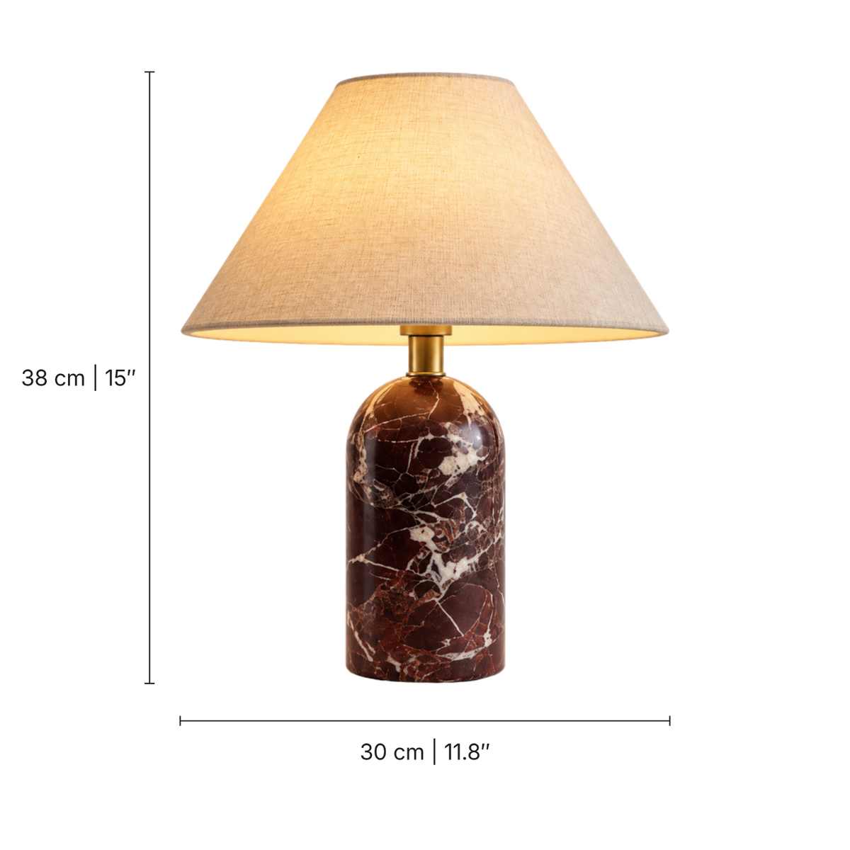 Isa Marble and Silk Table Lamp