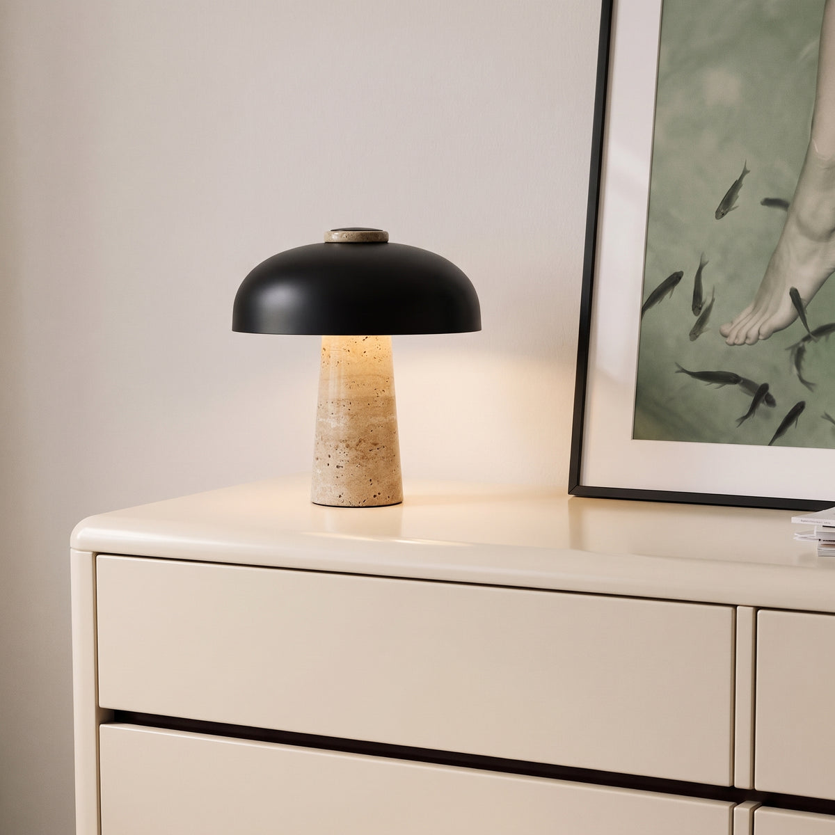 Kupol Travertine Table Lamp