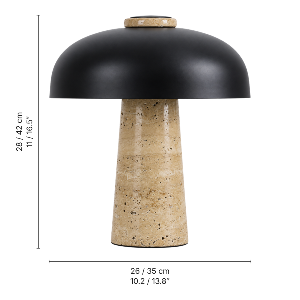 Kupol Travertine Table Lamp