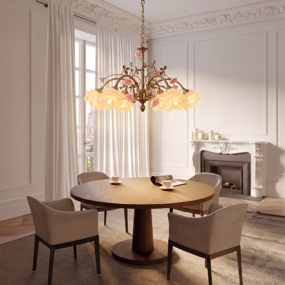 Lampadario Medieval Rosa
