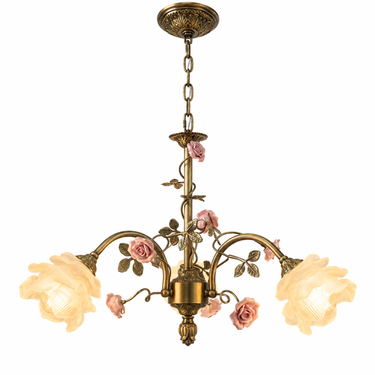 Lampadario Medieval Rosa