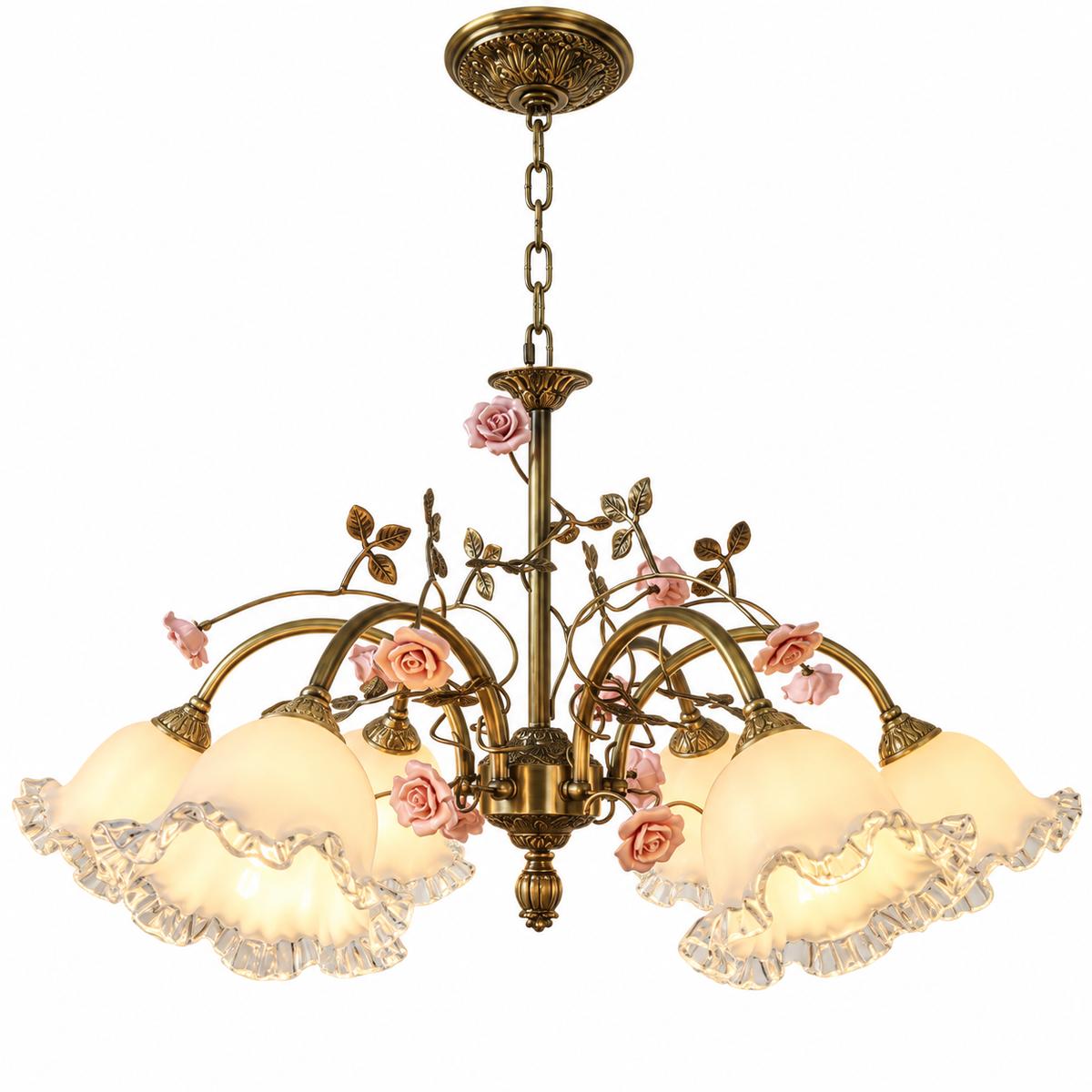 Lampadario Medieval Rosa