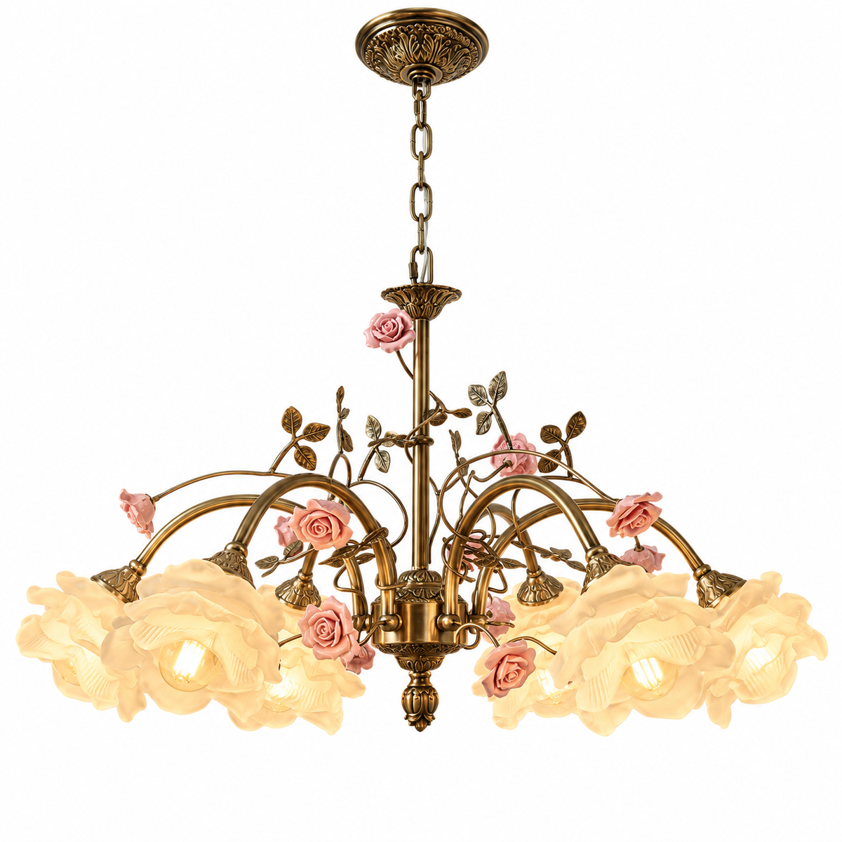 Lampadario Medieval Rosa