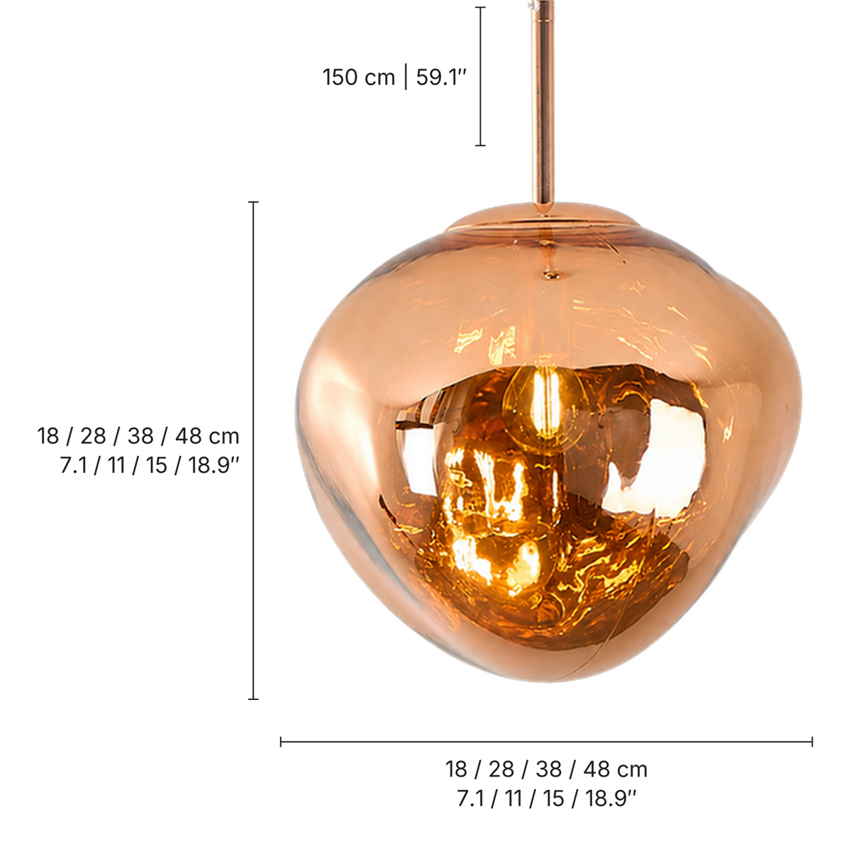 Melt Pendant Light dimensions