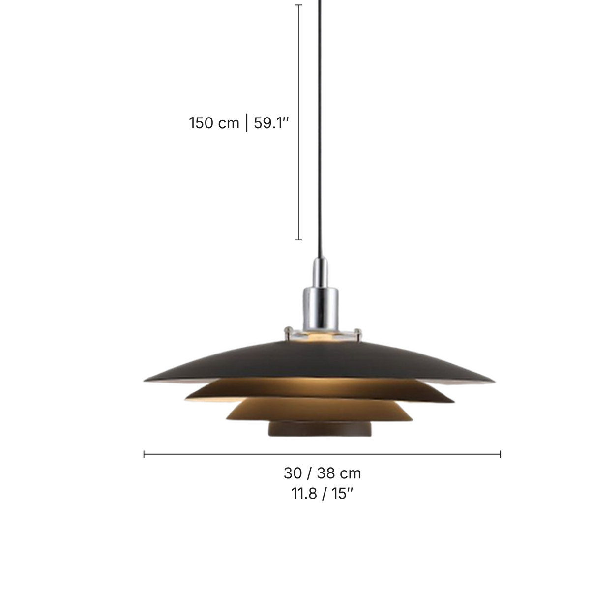 Metal Layer Pendant Light dimensions