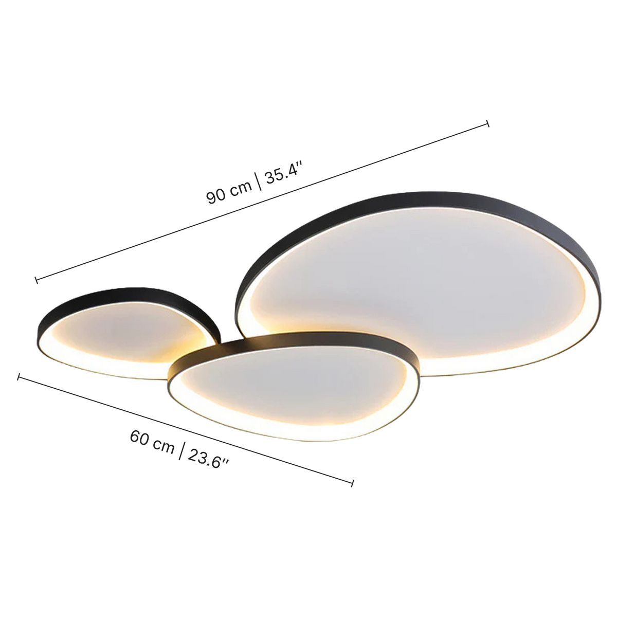 modern armure ceiling light size drawing