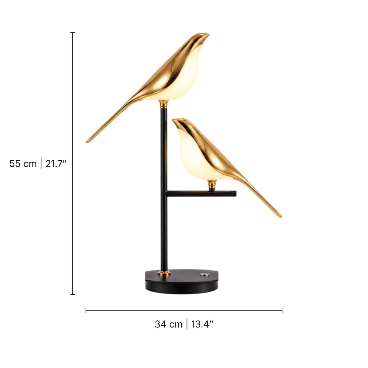 Mrbird Table Lamp size drawing