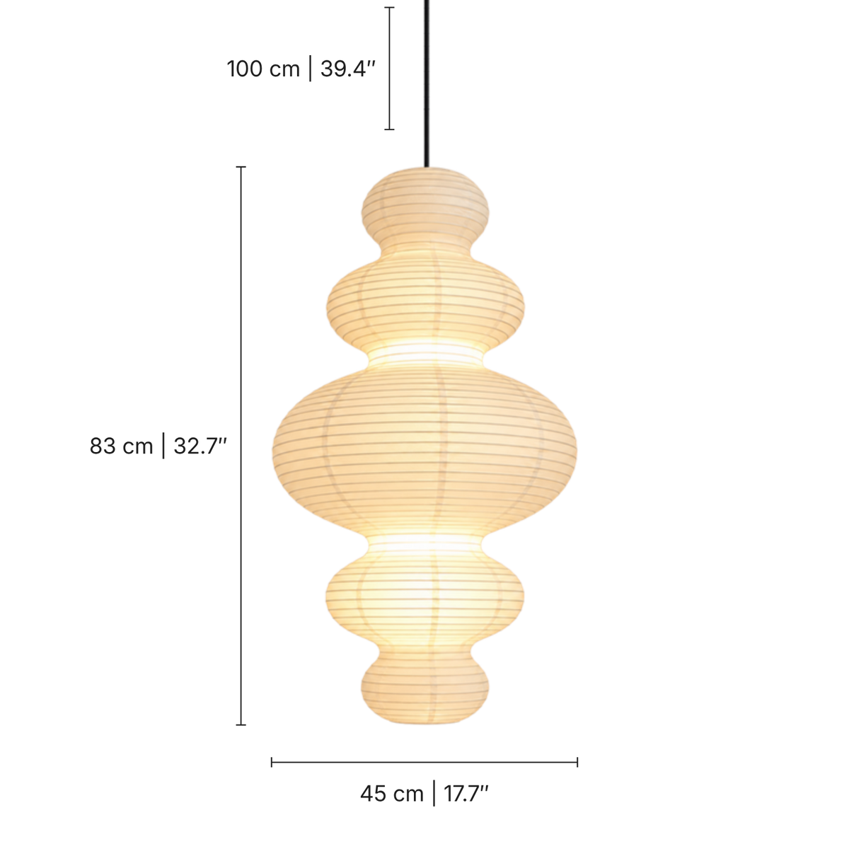 Multilayer Rice Paper Pendant Light
