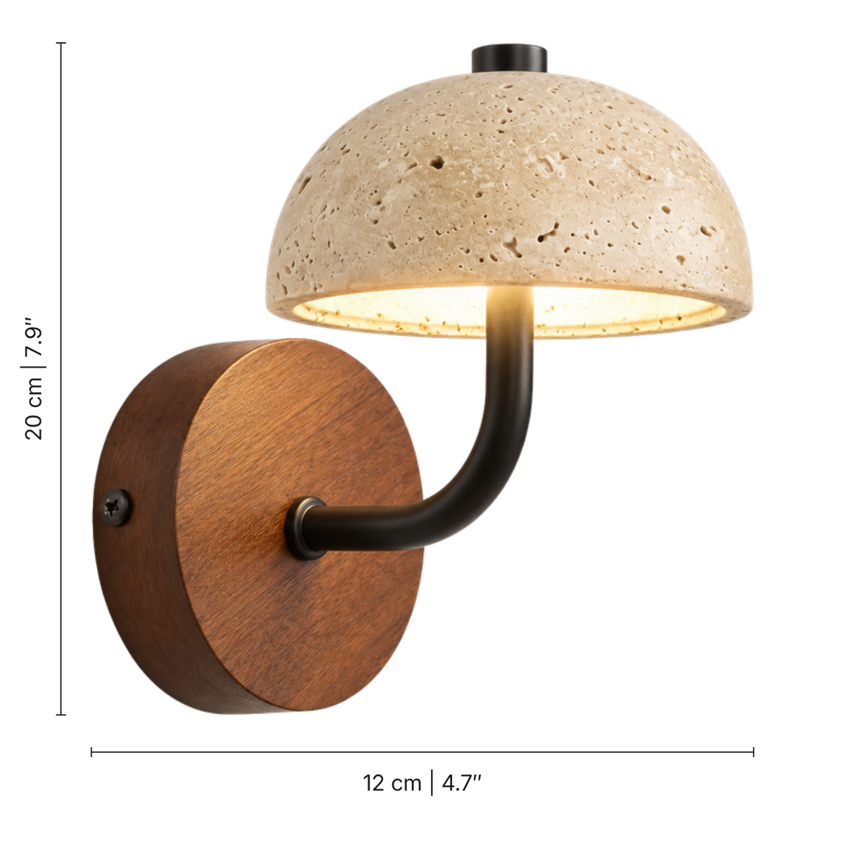 Mushroom Travertine Wall Light