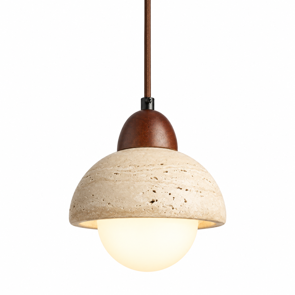 Napola Travertine Mushroom Pendant Light