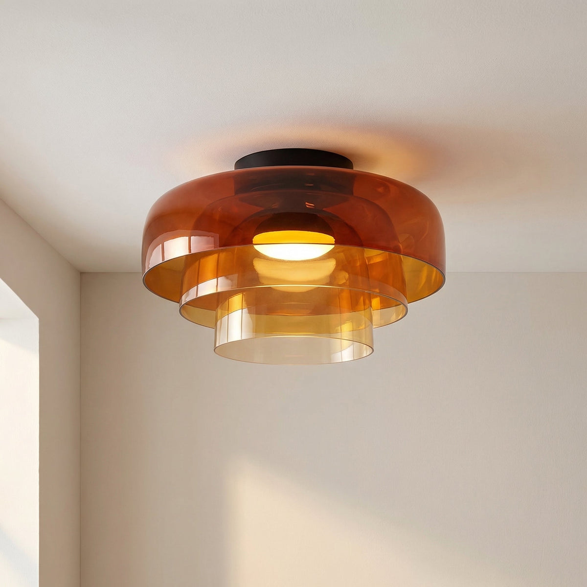 Plafoniera Bauhaus nordica in vetro a strati