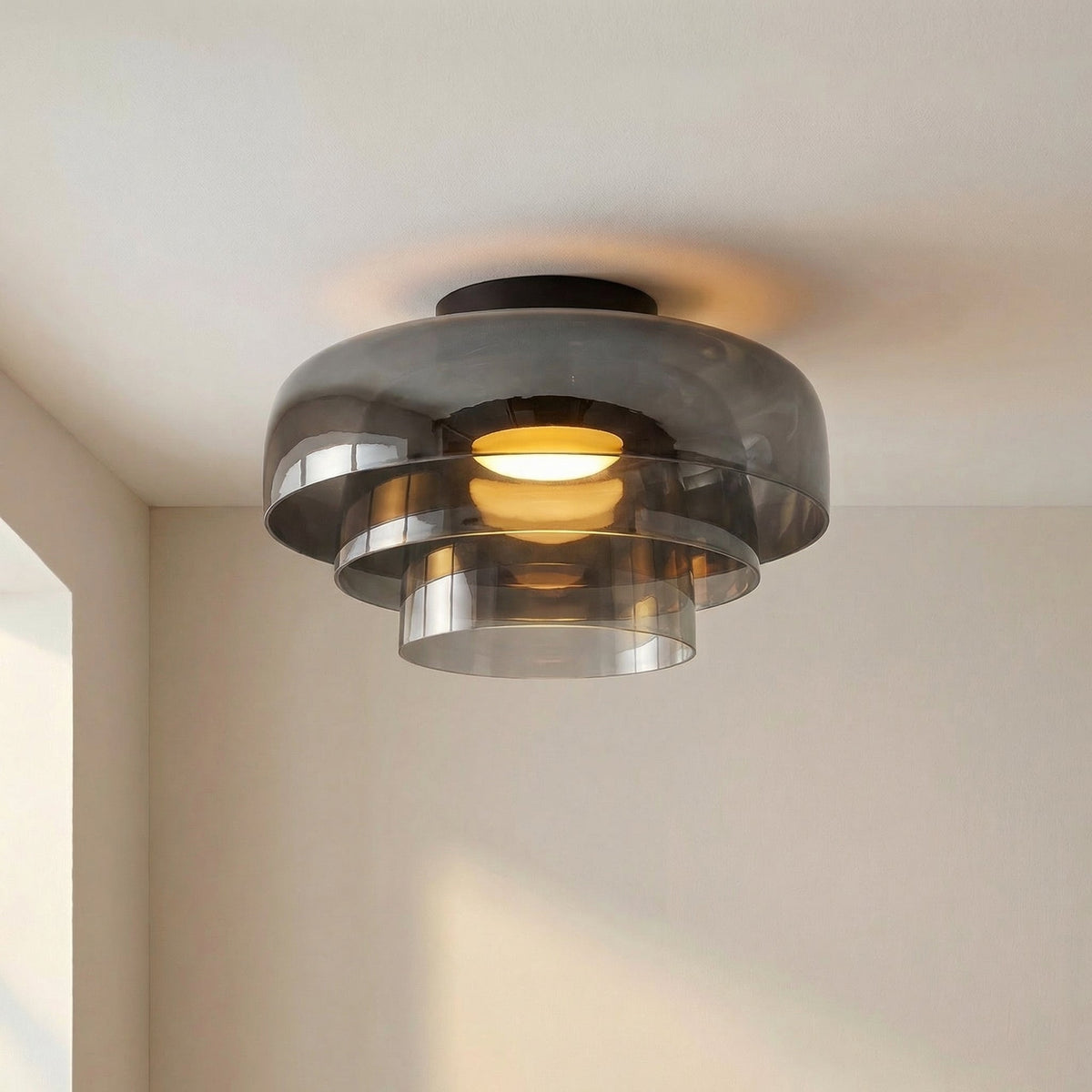 Plafoniera Bauhaus nordica in vetro a strati