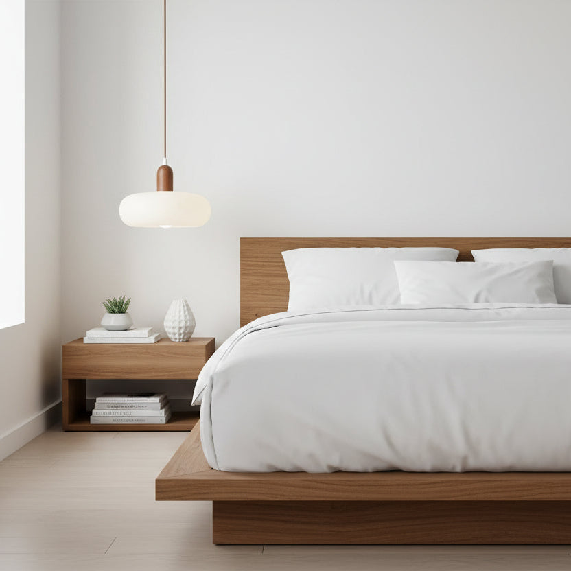 Nordische Pendelleuchte in Creme