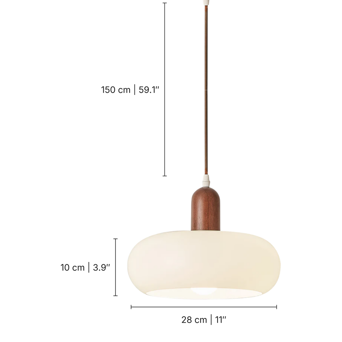 Nordische Pendelleuchte in Creme: Abmessungen