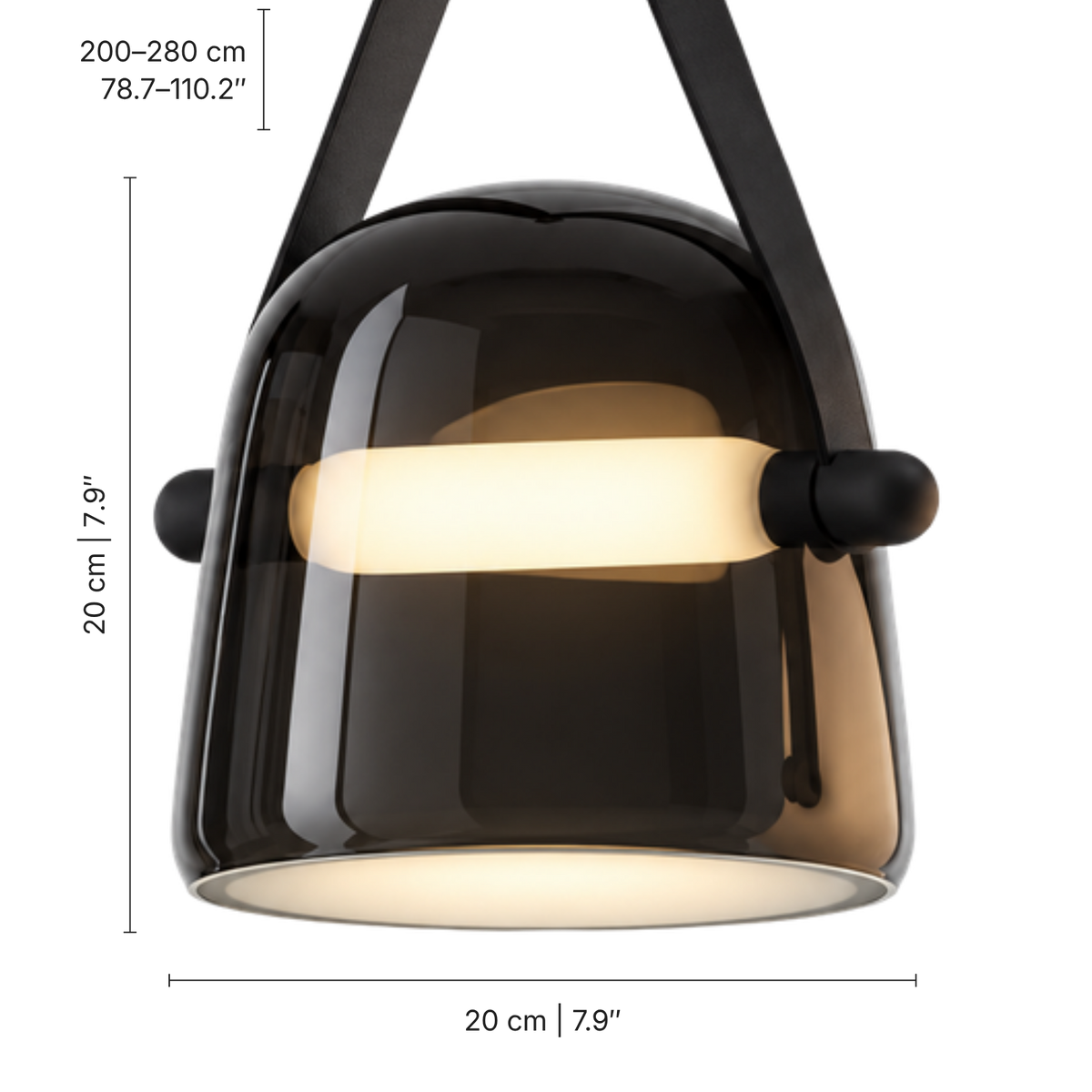 Nordic Glass Pendant Light with Leather Band