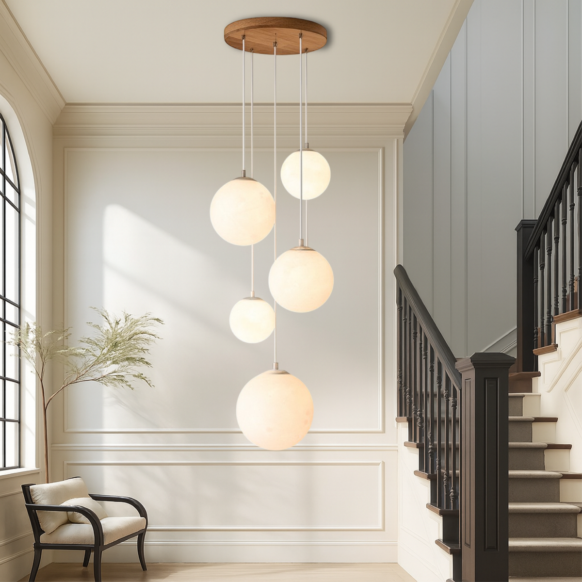 Nordic Moonlamp Staircase Chandelier