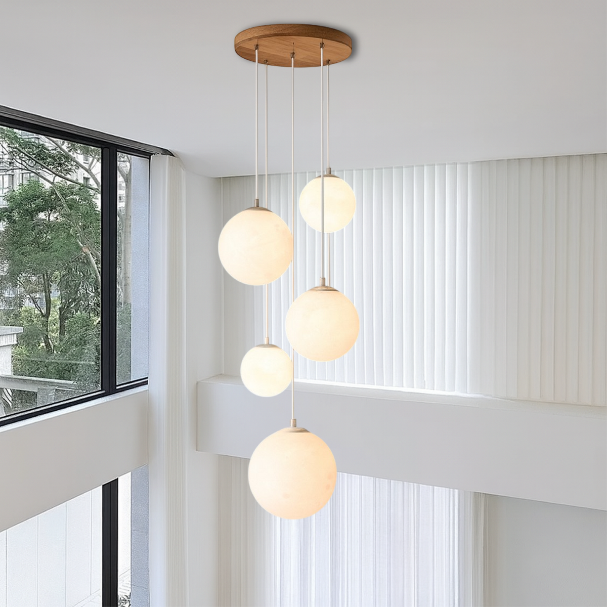 Nordic Moonlamp Staircase Chandelier