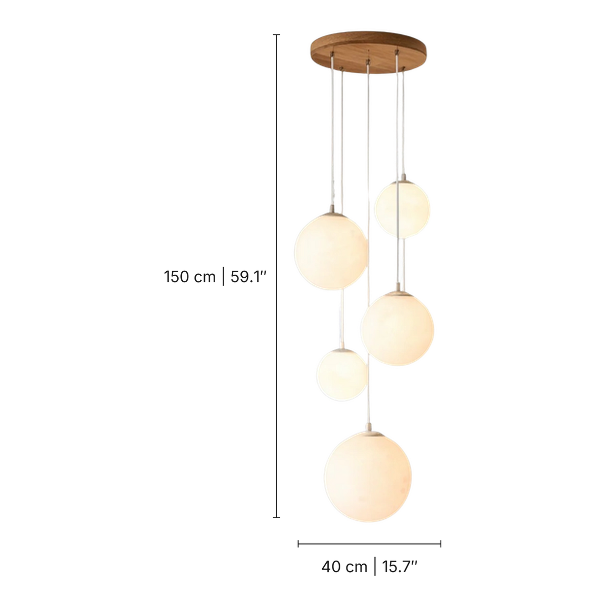 Nordic Moonlamp Staircase Chandelier dimensions