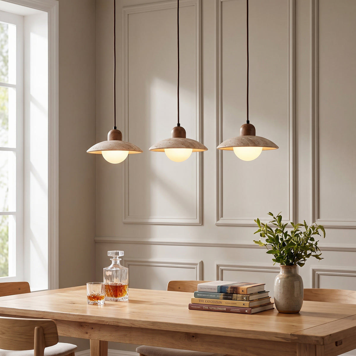 Osla 2/3 Head Travertine Pendant Light