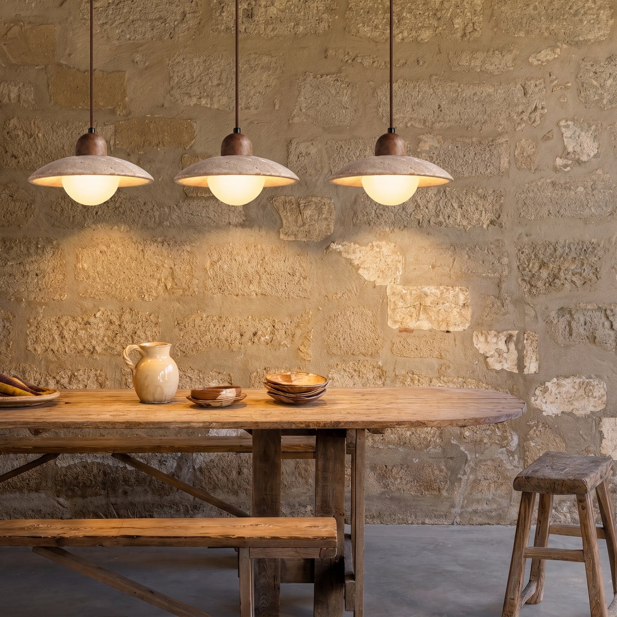 Osla 2/3 Head Travertine Pendant Light